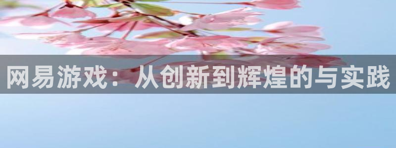 沐鸣2平台招商：网易游戏：从创新到辉煌的与实践