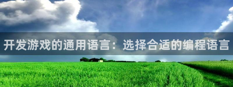 沐鸣娱乐2官网网址是什么：开发游戏的通用语言：选择合适的编程语言